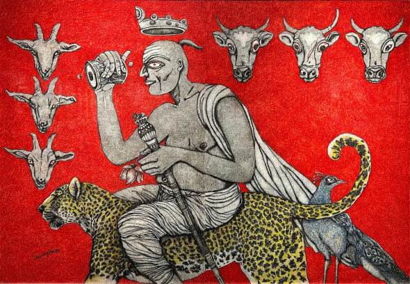 The Animal Kingdom (ART-17779-116446) - Handpainted Art Painting - 50in X 40in