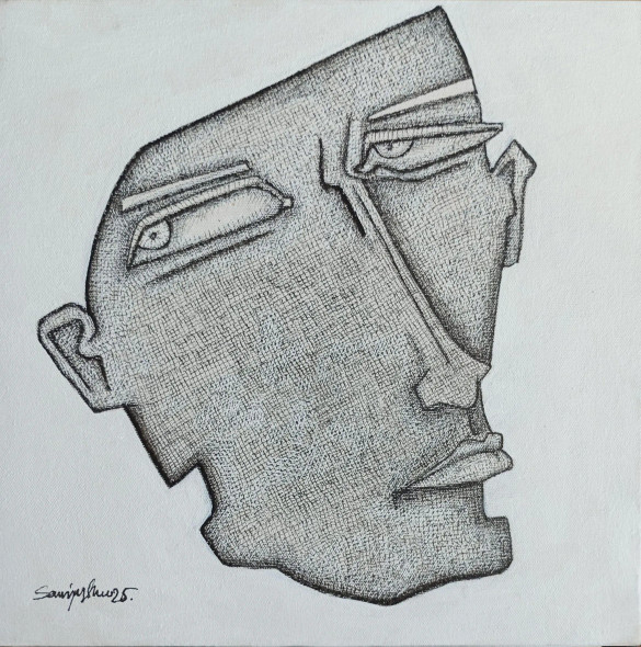 Fragmented Perspective (ART-17779-116417) - Handpainted Art Painting - 12in X 12in