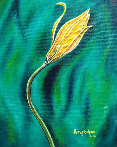 Flower (ART-17787-116472) - Handpainted Art Painting - 10in X 12in