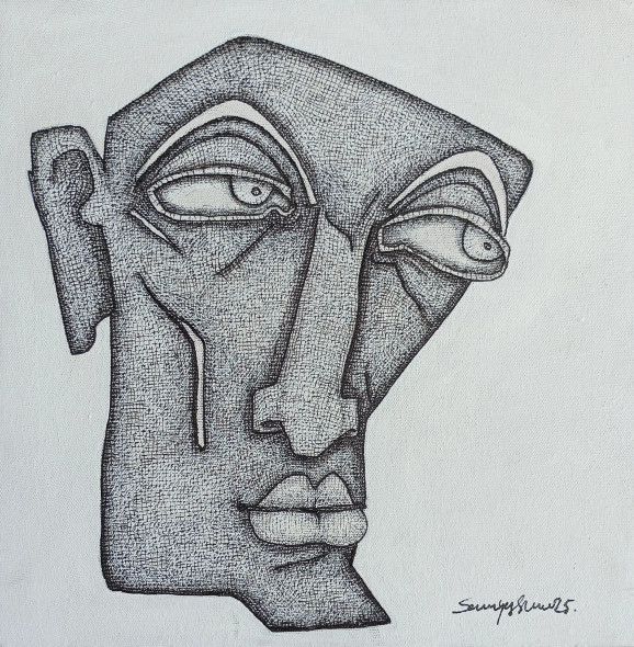 The Doubter (ART-17779-116425) - Handpainted Art Painting - 12in X 12in