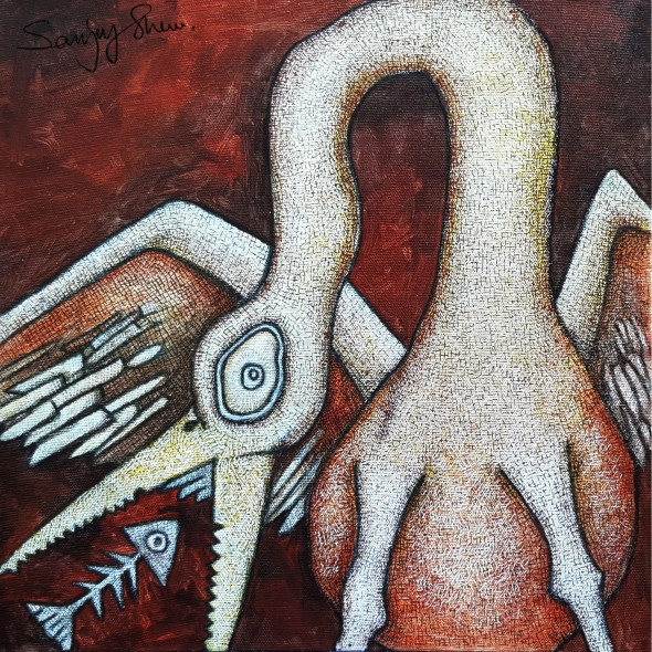 Hunger (ART-17779-116430) - Handpainted Art Painting - 12in X 12in