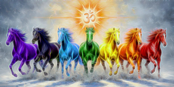 Chasing Infinity In VIBGYOR Glow (PRT-15697-116509) - Canvas Art Print - 60in X 30in