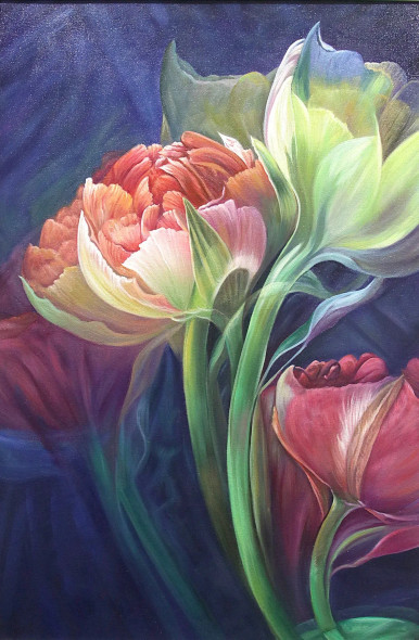 Ballet Of Radiance (ART-17717-116575) - Handpainted Art Painting - 24in X 36in