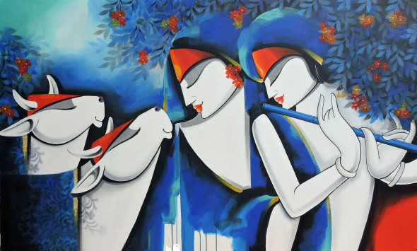 Fune Of Love (ART-8184-116585) - Handpainted Art Painting - 36in X 60in