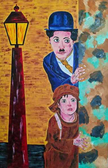 A Glance Of Innocence (ART-17802-116542) - Handpainted Art Painting - 27in X 41in