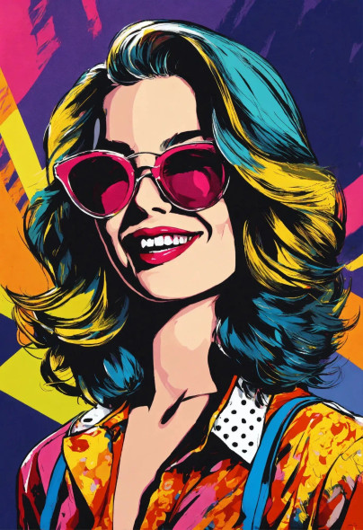 Pop Art Woman 5 (PRT-8991-116156) - Canvas Art Print - 41in X 60in