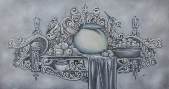 National Fruit – Artistic Mango (ART-8857-116945) - Handpainted Art Painting - 16in X 9in