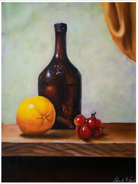 Whispers Of Stillness (ART-17843-116909) - Handpainted Art Painting - 12in X 16in