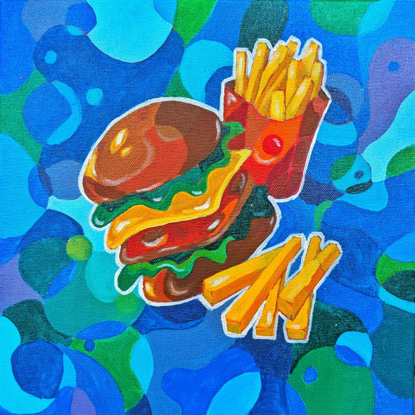 I'm Lovin It (ART-16516-116988) - Handpainted Art Painting - 12in X 12in