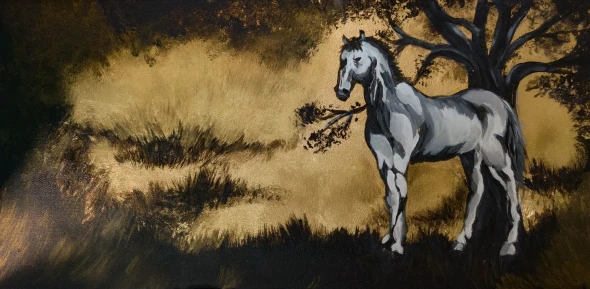 Lone Ranger 2 (ART-16516-116981) - Handpainted Art Painting - 18in X 24in