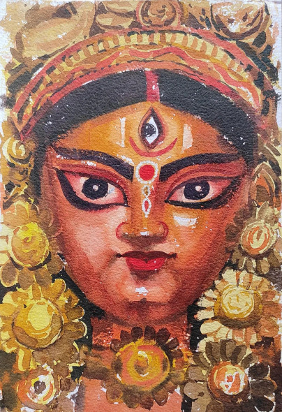 Janani (ART-7901-116865) - Handpainted Art Painting - 8in X 11in