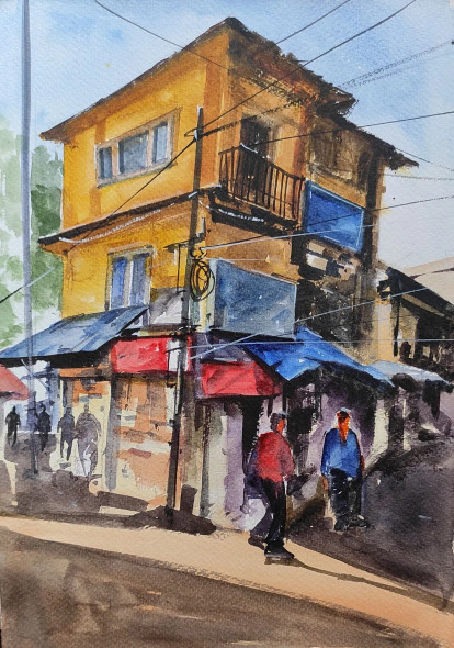 Household (ART-7901-116871) - Handpainted Art Painting - 8in X 12in