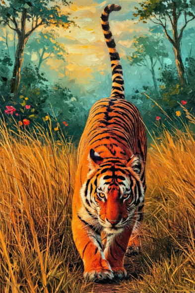 Ember Eyes In The Cold Dawn (PRT-15697-116873) - Canvas Art Print - 40in X 60in