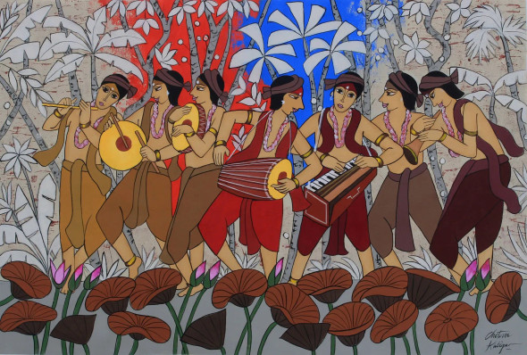 Power Of Music (ART-3324-117076) - Handpainted Art Painting - 55in X 37in