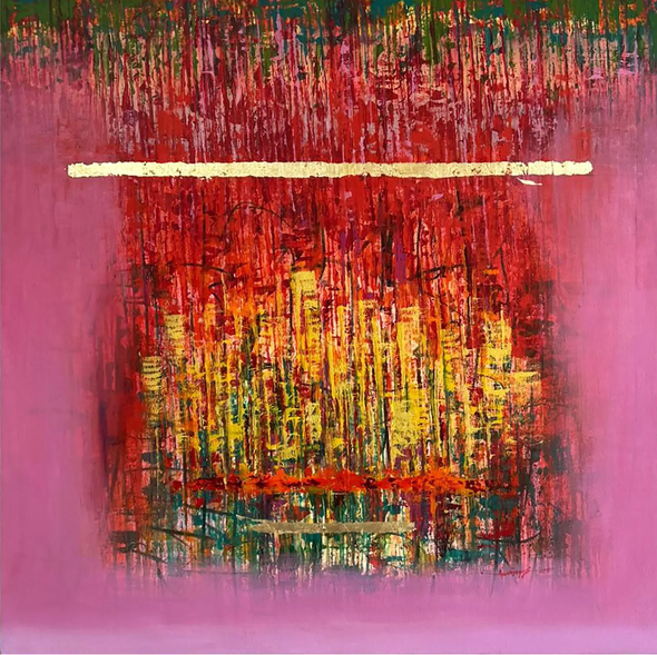Welcome Pink (ART-8069-117152) - Handpainted Art Painting - 48in X 48in