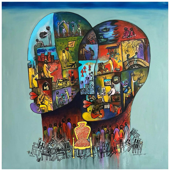 Unity-The Decision Makers (ART-16405-117163) - Handpainted Art Painting - 48in X 48in