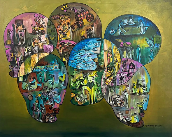 Identify Yourself (ART-16405-117162) - Handpainted Art Painting - 60in X 48in