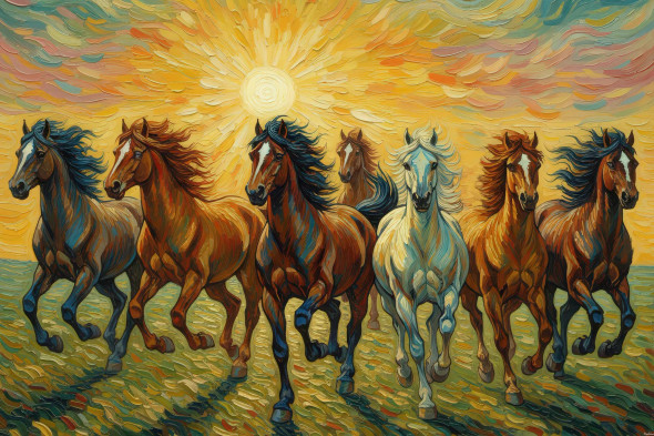 Spirits Of The Rising Sun (PRT-15697-117065) - Canvas Art Print - 60in X 40in