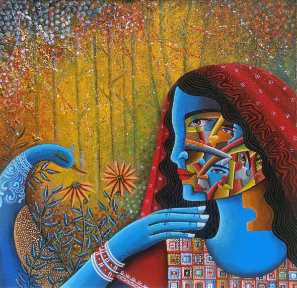 Reflection Within (ART-8439-117186) - Handpainted Art Painting - 24in X 24in