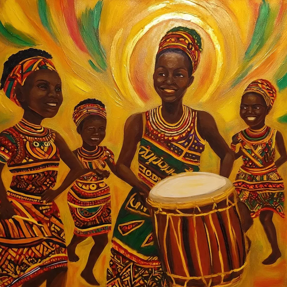 African Art 0018 (PRT-16612-117151) - Canvas Art Print - 24in X 24in