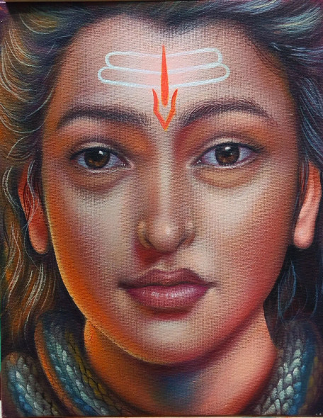 Mahadev Acrylic Painting (ART-15324-117259) - Handpainted Art Painting - 24in X 18in