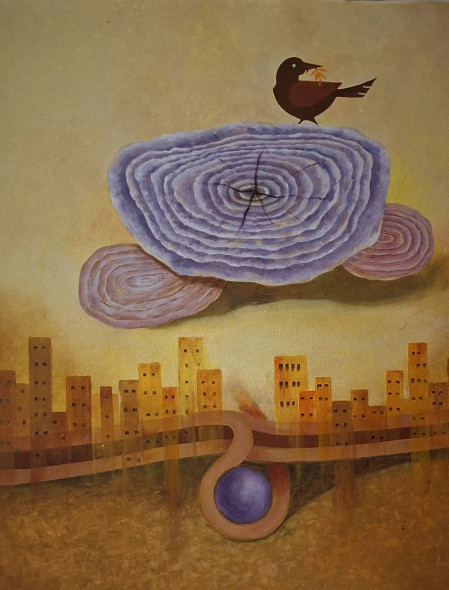 Alone (ART-499-117231) - Handpainted Art Painting - 24in X 30in