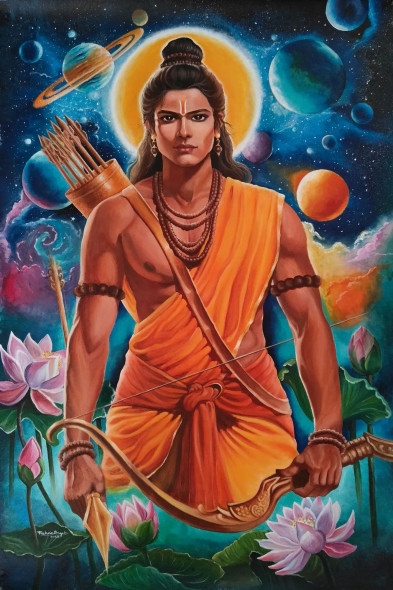 Kan Kan Me Ram (ART-7604-117223) - Handpainted Art Painting - 22in X 30in