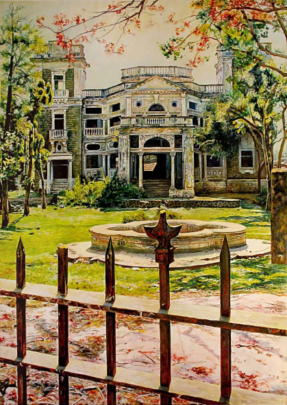 The House (ART-17917-117353) - Handpainted Art Painting - 45in X 57in