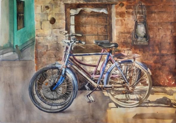 Cycle (PRT-7901-117210) - Canvas Art Print - 48in X 34in