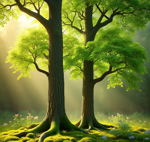 Tree Sizes (PRT-16612-117230) - Canvas Art Print - 24in X 24in