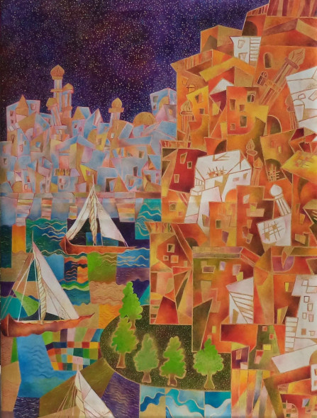 By He Lake (PRT-6678-117341) - Canvas Art Print - 27in X 36in