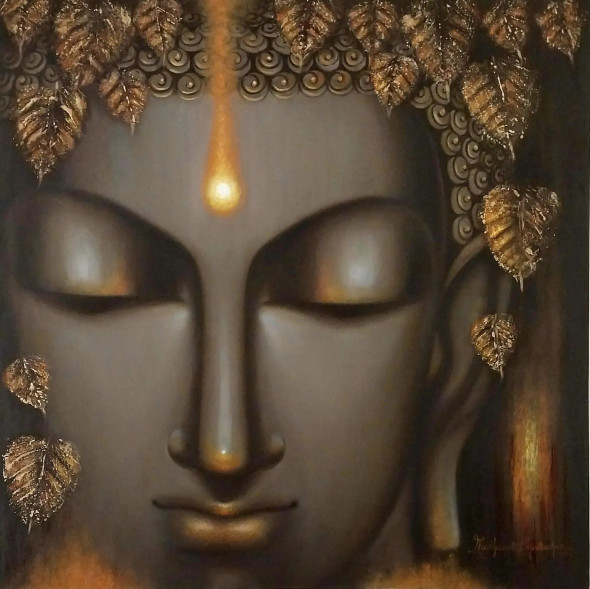The Enlightened (ART-16097-117298) - Handpainted Art Painting - 42in X 42in