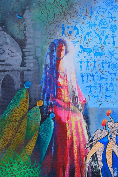 Persecution” From Cultural Customs . (ART-15639-117388) - Handpainted Art Painting - 12in X 18in