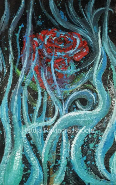 The Cold Love (ART-17880-117445) - Handpainted Art Painting - 8in X 11in