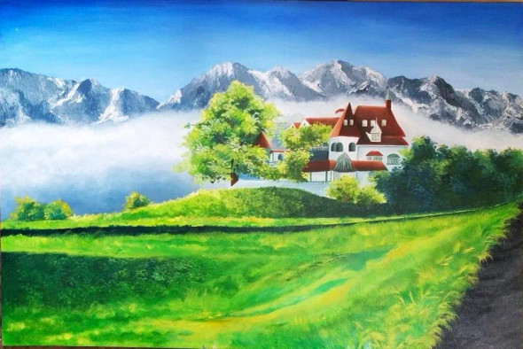 BEAUTY OF NATURE (ART-6806-117563) - Handpainted Art Painting - 36in X 24in