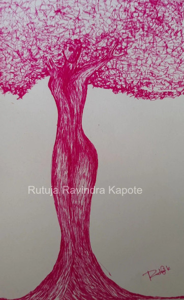 The Tree Of Life (ART-17880-117447) - Handpainted Art Painting - 8in X 9in