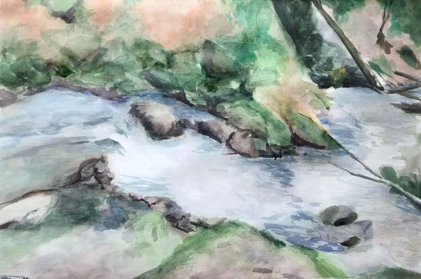 Sound Of Water (PRT-17934-117633) - Canvas Art Print - 24in X 16in