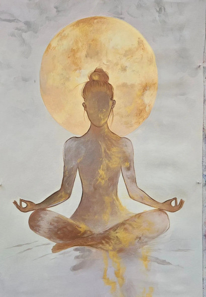Yoga Painting (ART-6706-117750) - Handpainted Art Painting - 24in X 36in