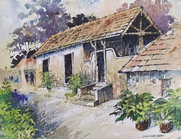 PEACEFUL LANE (ART-662-117795) - Handpainted Art Painting - 13in X 10in