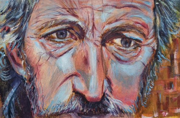 Time’s Canvas (ART-17927-117828) - Handpainted Art Painting - 9in X 8in