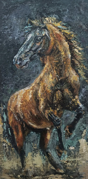 Wild Grace (ART-17927-117826) - Handpainted Art Painting - 8in X 16in
