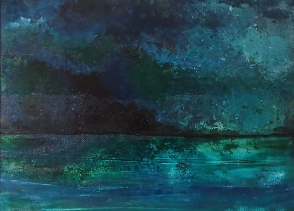 Landscape Night (ART-17830-117820) - Handpainted Art Painting - 24in X 18in
