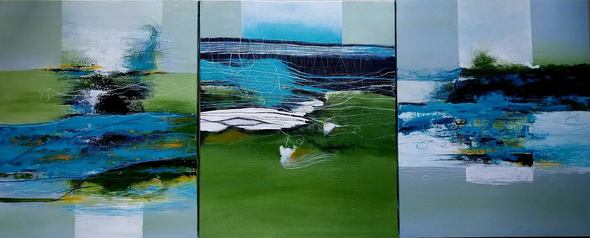 Sea & Sand Series (ART-1806-117817) - Handpainted Art Painting - 66in X 18in