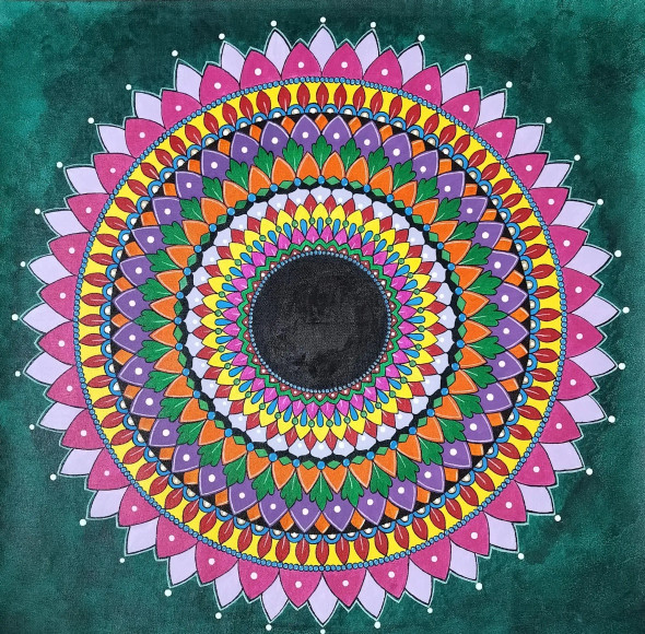 Mandala (ART-17697-117835) - Handpainted Art Painting - 24in X 24in