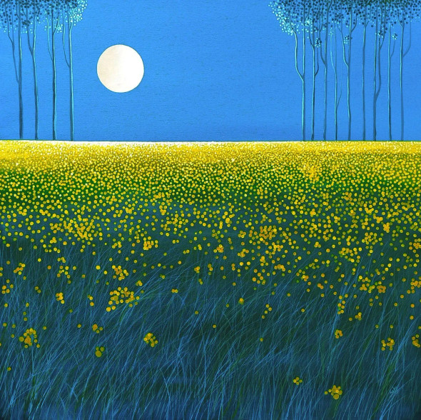 Moon (ART-464-117881) - Handpainted Art Painting - 36in X 36in