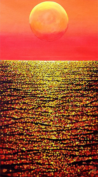 Sun (ART-464-117882) - Handpainted Art Painting - 20in X 36in