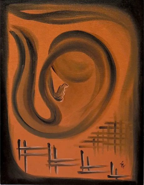 'Eternal Bond Of Love' Oil Painting (ART-17984-117877) - Handpainted Art Painting - 14in X 18in