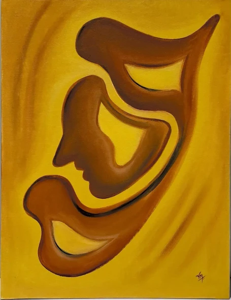 'Veil Of Valor' Oil Painting (ART-17984-117878) - Handpainted Art Painting - 14in X 18in