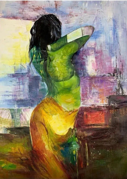 Figure Painting (ART-6706-117938) - Handpainted Art Painting - 24in X 36in