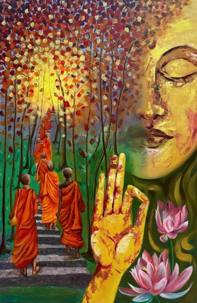 Golden Buddha - Awakening Of The Soul (PRT-17993-117966) - Canvas Art Print - 20in X 30in